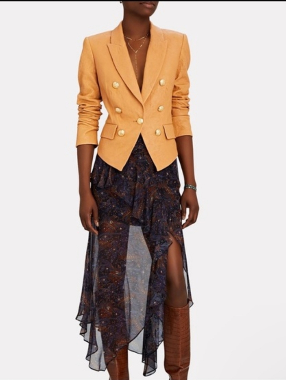 Festival Veronica Beard Cooke Lamb Leather Dickey Jacket in Camel size 4